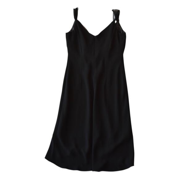 Elegant Vintage 90s Black Sheath Dress - Size 14 Evening Gown - Picture 4 of 6